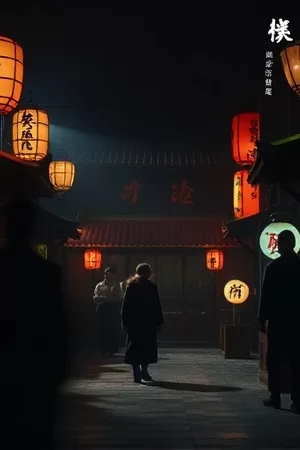 无岸之河竖版海报：夜色里没有尽头的河面与一艘小船
