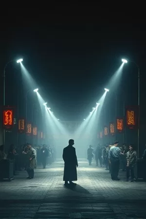 风筝与雷竖版海报：暴雨前的空地上线轴与翻飞的风筝